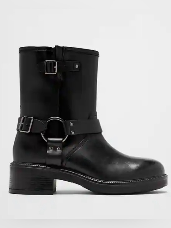 Banana Republic Shoes - Banana Republic Women’s Leather Calf Moto Mid-Calf Buckle Harness Boots Size 8